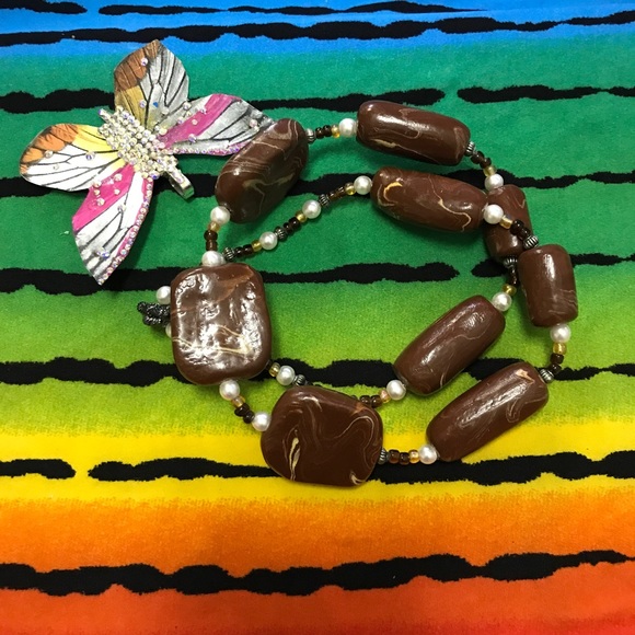 Ceramic Boho Vintage Rare One of Kind Handmade Necklace - Picture 7 of 16